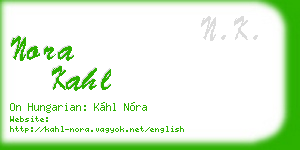 nora kahl business card